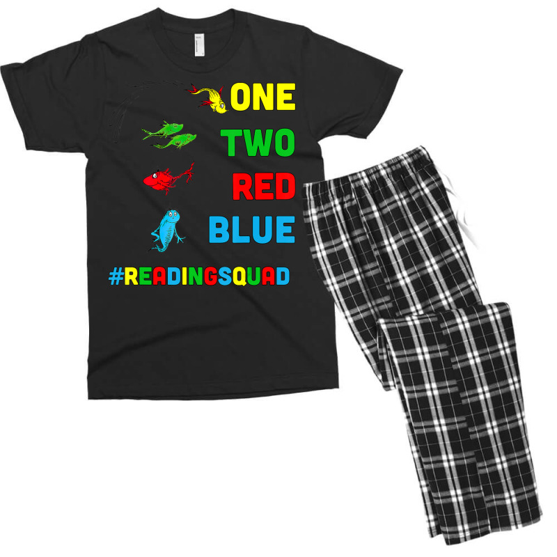 Trending Reading Teacher Squad Oh The Places One Two Red Blue Fish Men's T-shirt Pajama Set by yumgaugeteuda | Artistshot