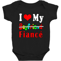 Trending I Love My Boyfriend Fiance Love Valentine's Day Quotes Baby Bodysuit | Artistshot