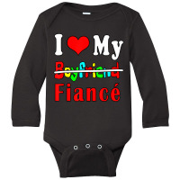 Trending I Love My Boyfriend Fiance Love Valentine's Day Quotes Long Sleeve Baby Bodysuit | Artistshot