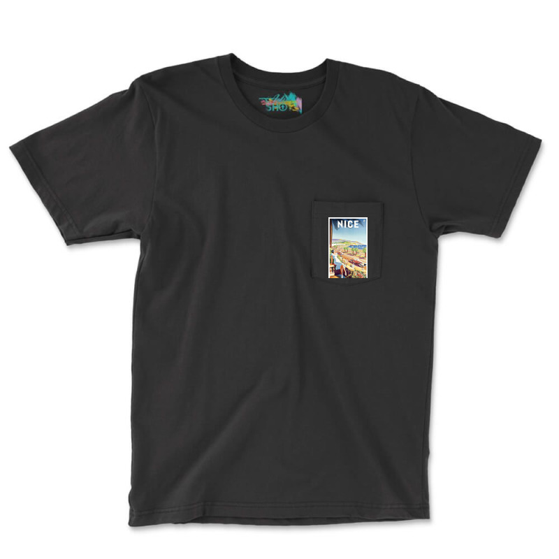 Nice // France Travel 1935 Pocket T-shirt | Artistshot