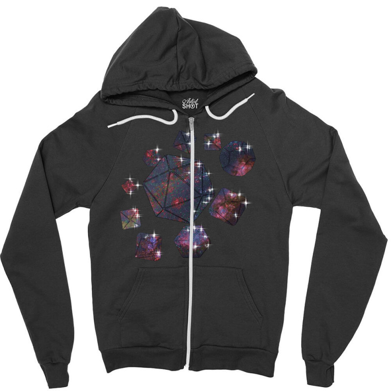 Milky Way Galaxy Dice Zipper Hoodie | Artistshot