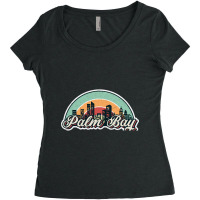 Palm Bay City Retro Women's Triblend Scoop T-shirt | Artistshot