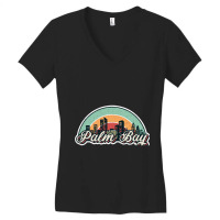 Palm Bay City Retro Women's V-neck T-shirt | Artistshot