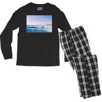 Snowy View In Njardvik  Blue Quote Men's Long Sleeve Pajama Set | Artistshot