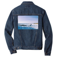 Snowy View In Njardvik  Blue Quote Men Denim Jacket | Artistshot