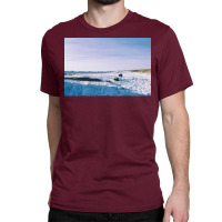 Snowy View In Njardvik  Blue Quote Classic T-shirt | Artistshot