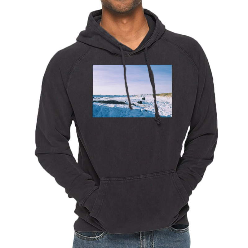 Snowy View In Njardvik  Blue Quote Vintage Hoodie | Artistshot