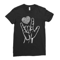 Trending Love Sign Language Asl Heart Valentine's Day For Him Ladies Fitted T-shirt | Artistshot