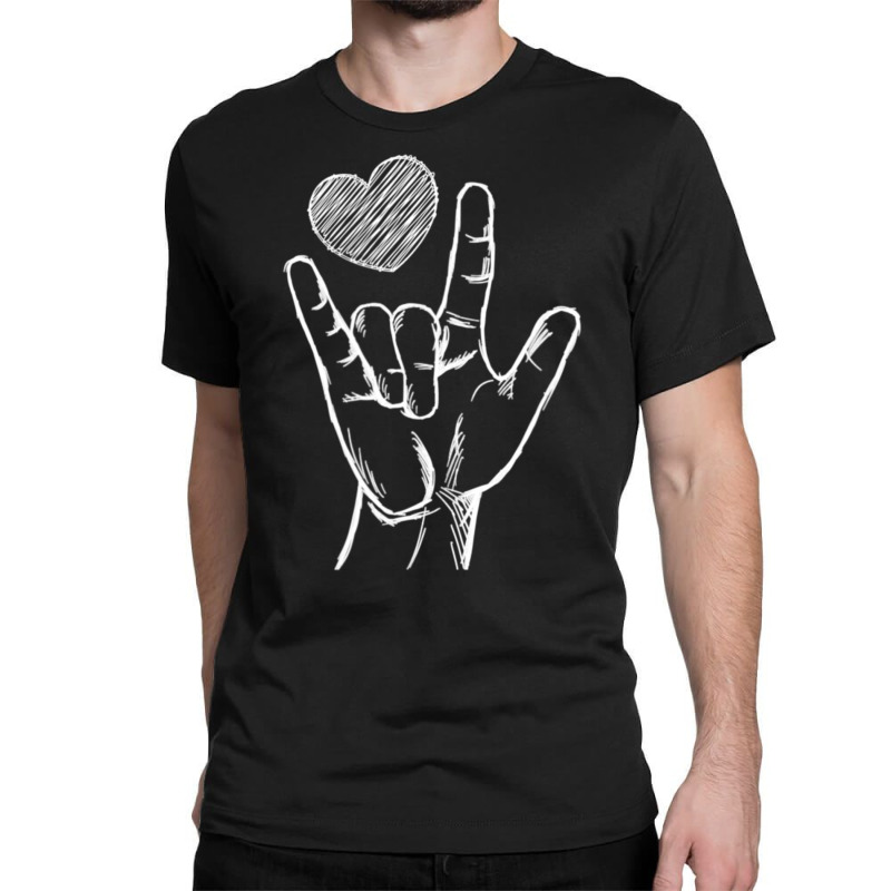 Trending Love Sign Language Asl Heart Valentine's Day For Him Classic T-shirt by Karyn Love | Artistshot