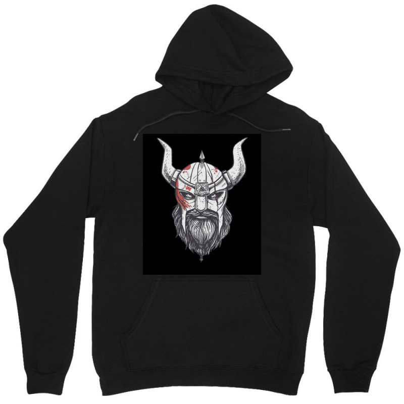 Viking Warrior Head Illustration Image  Gift Hippie Unisex Hoodie by wedmanrolingf | Artistshot