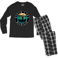 Birch Lake Fishing Michigan Sunset Men's Long Sleeve Pajama Set | Artistshot