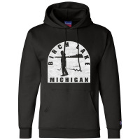 Birch Lake Ice Fishing Michigan Champion Hoodie | Artistshot