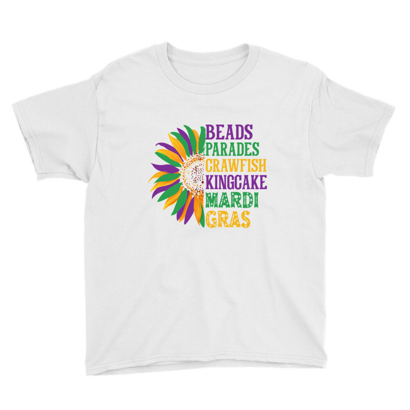 Beads Parades Crawfish Kingcake Funny New Orleans Mardi Gras Youth Tee | Artistshot