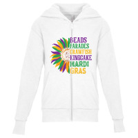 Beads Parades Crawfish Kingcake Funny New Orleans Mardi Gras Youth Zipper Hoodie | Artistshot