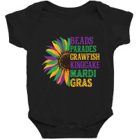 Beads Parades Crawfish Kingcake Funny New Orleans Mardi Gras Baby Bodysuit | Artistshot