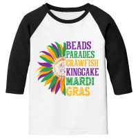 Beads Parades Crawfish Kingcake Funny New Orleans Mardi Gras Youth 3/4 Sleeve | Artistshot