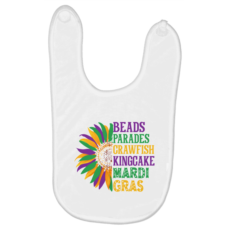 Beads Parades Crawfish Kingcake Funny New Orleans Mardi Gras Baby Bibs | Artistshot