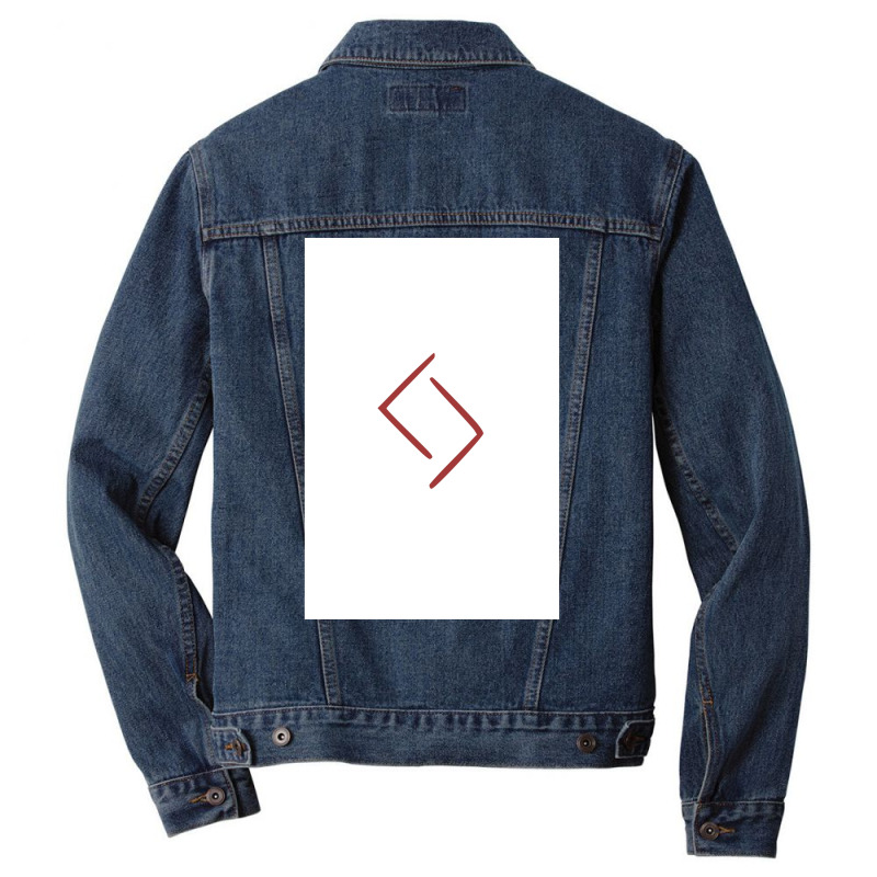 Viking Norse Rune Jera Simple Red Amp White  80s Hippie Men Denim Jacket | Artistshot