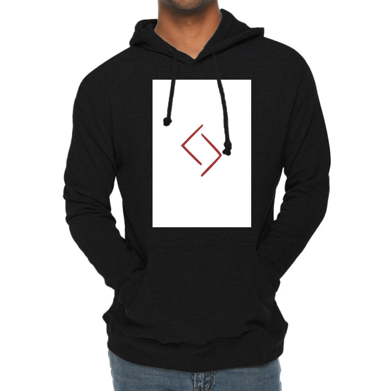 Viking Norse Rune Jera Simple Red Amp White  80s Hippie Lightweight Hoodie | Artistshot