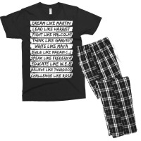 Black History Shirt Dream Like Martin Lead Like Harriet Pullover Hoodi Men's T-shirt Pajama Set | Artistshot