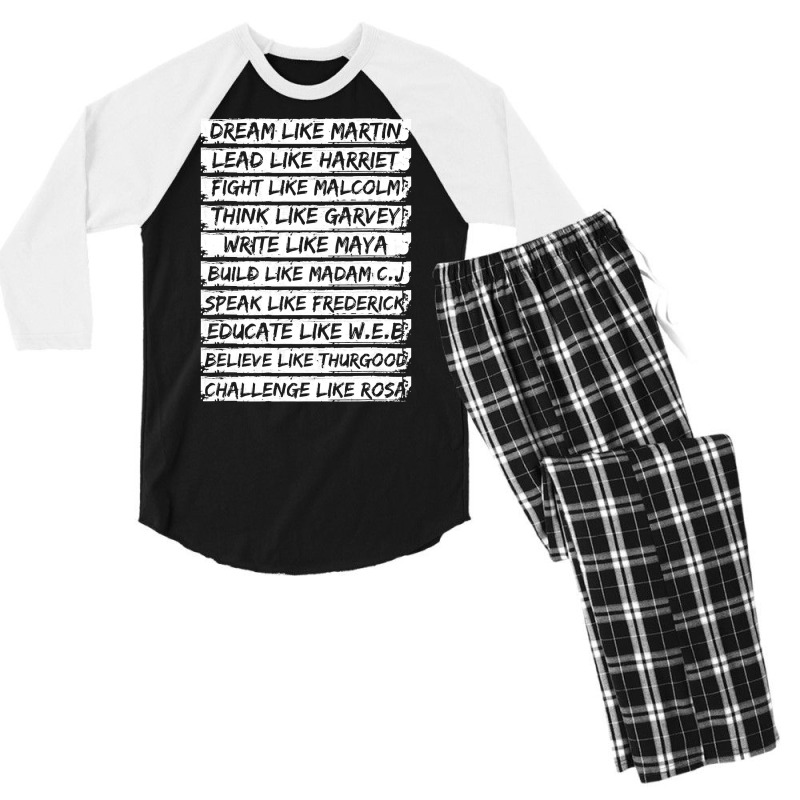 Black History Shirt Dream Like Martin Lead Like Harriet Pullover Hoodi Men's 3/4 Sleeve Pajama Set by TeaMenShop | Artistshot