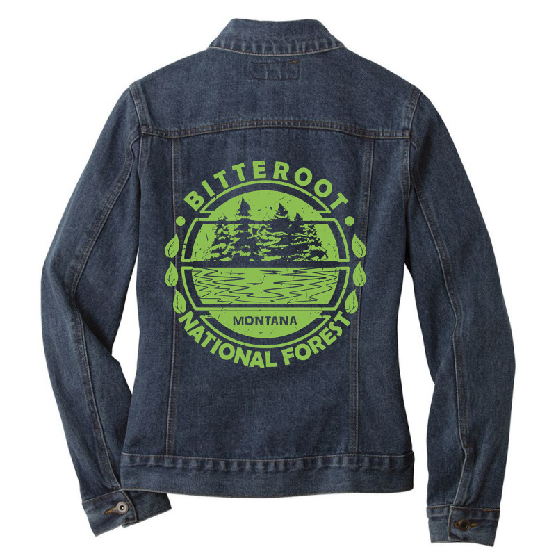 Bitterroot National Forest, Montana State, Nature Landscape Ladies Denim Jacket by kayakbetween30 | Artistshot