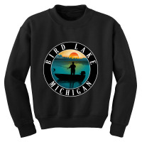 Bird Lake Fishing Michigan Sunset Youth Sweatshirt | Artistshot