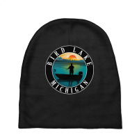 Bird Lake Fishing Michigan Sunset Baby Beanies | Artistshot