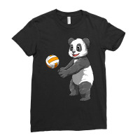 Limited Edition Panda Volleyball Panda Playing Volleyball Panda Ladies Fitted T-shirt | Artistshot