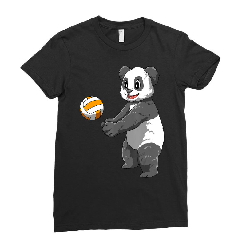 Limited Edition Panda Volleyball Panda Playing Volleyball Panda Ladies Fitted T-Shirt by Kristina Ritchey | Artistshot