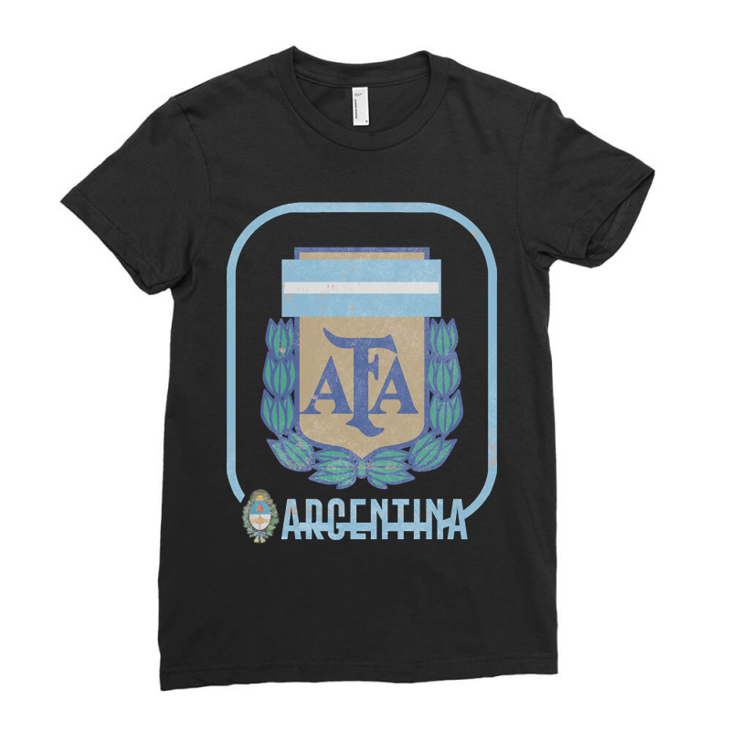 Argentina Vintage Faded Style Soccer Design Ladies Fitted T-Shirt by MadonnaDaum45 | Artistshot