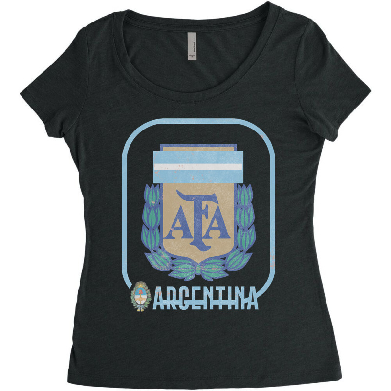 Argentina Vintage Faded Style Soccer Design Women's Triblend Scoop T-shirt by MadonnaDaum45 | Artistshot