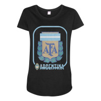 Argentina Vintage Faded Style Soccer Design Maternity Scoop Neck T-shirt | Artistshot