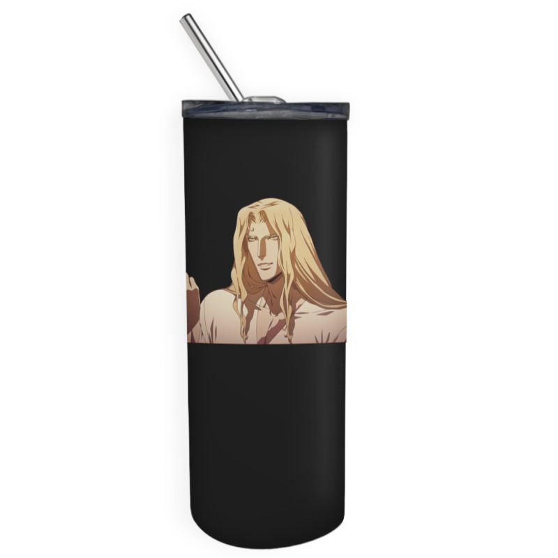 Alucard Flipping The Bird Skinny Tumbler | Artistshot