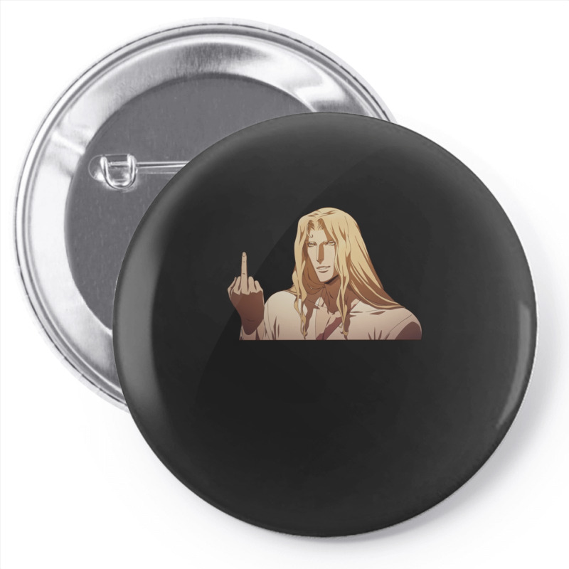 Alucard Flipping The Bird Pin-back Button | Artistshot