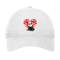 Limited Edition Panda With Hearts Valentine's Day Panda Lover Couple C Adjustable Cap | Artistshot