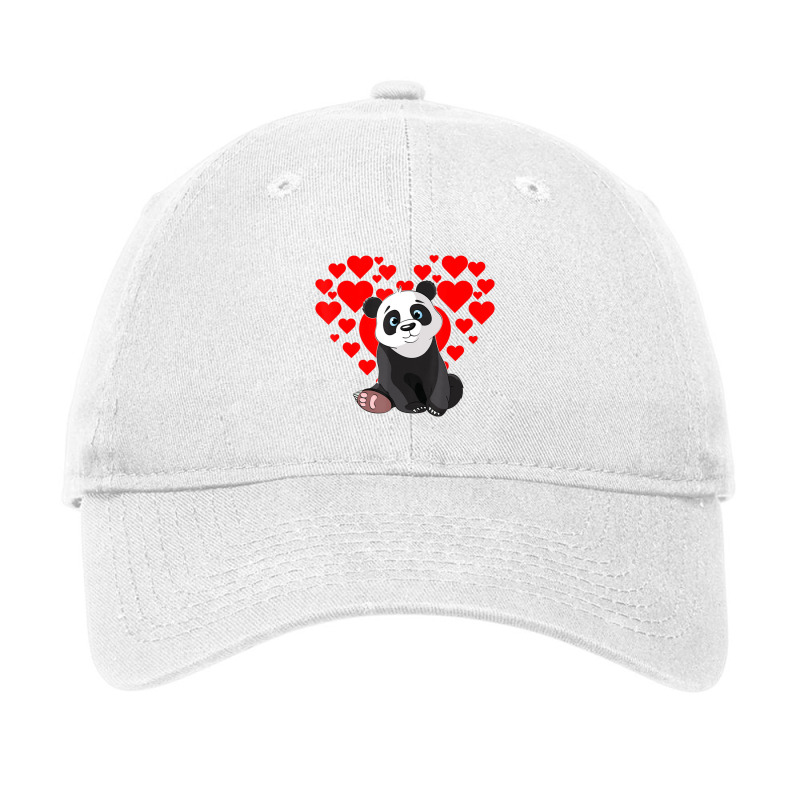 Limited Edition Panda With Hearts Valentine's Day Panda Lover Couple C Adjustable Cap | Artistshot