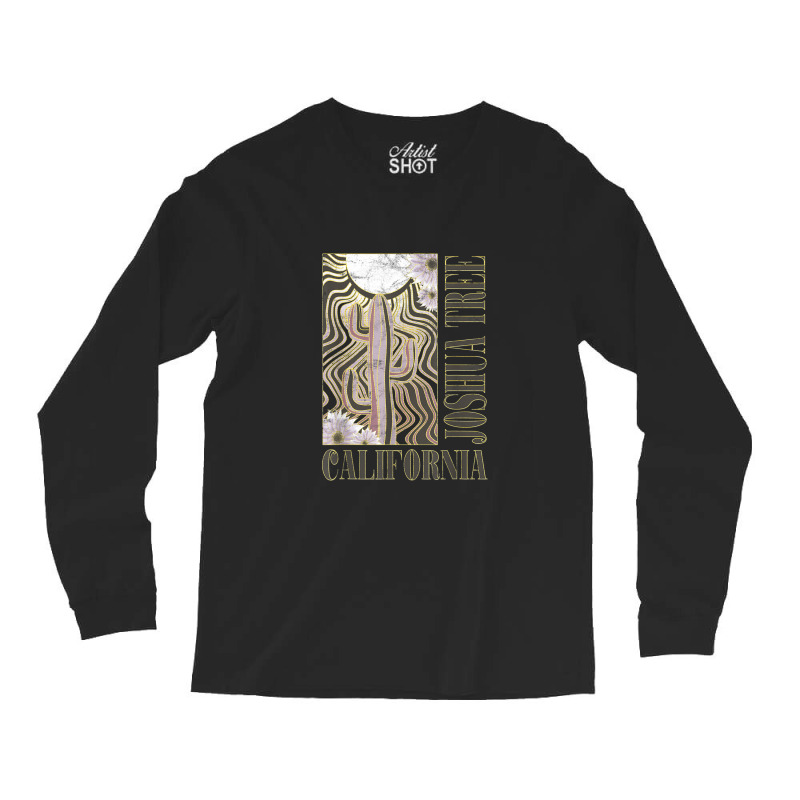 California Joshua Tree Wavy Sun Desert Cactus Long Sleeve Shirts | Artistshot