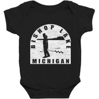 Bishop Lake Ice Fishing Michigan Baby Bodysuit | Artistshot