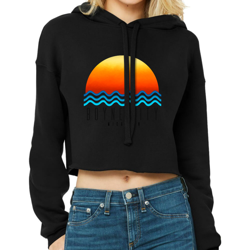 Boyne City Sunset Cropped Hoodie by venbytumny | Artistshot