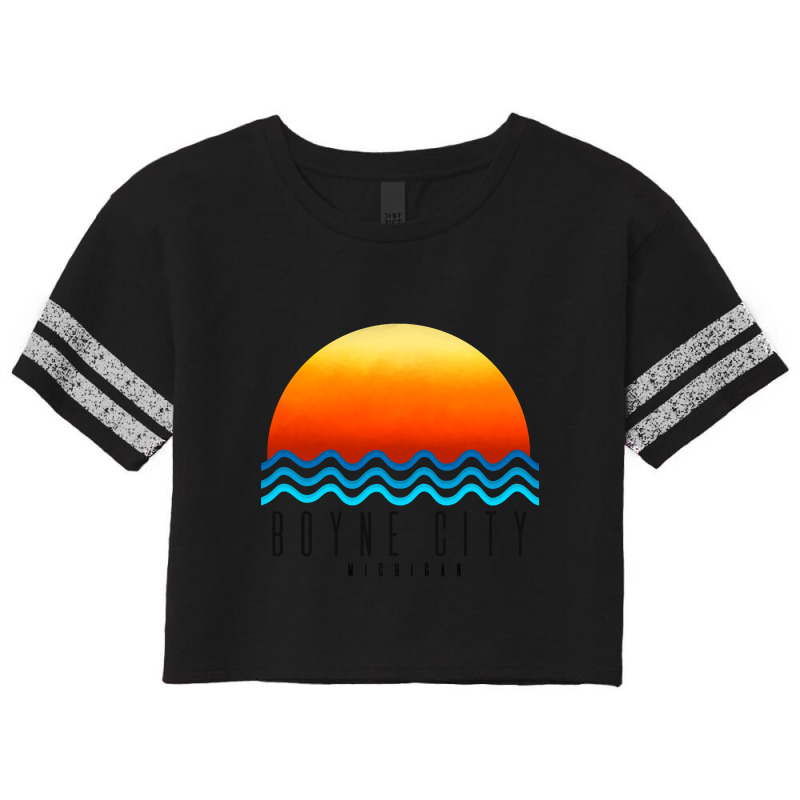 Boyne City Sunset Scorecard Crop Tee by venbytumny | Artistshot