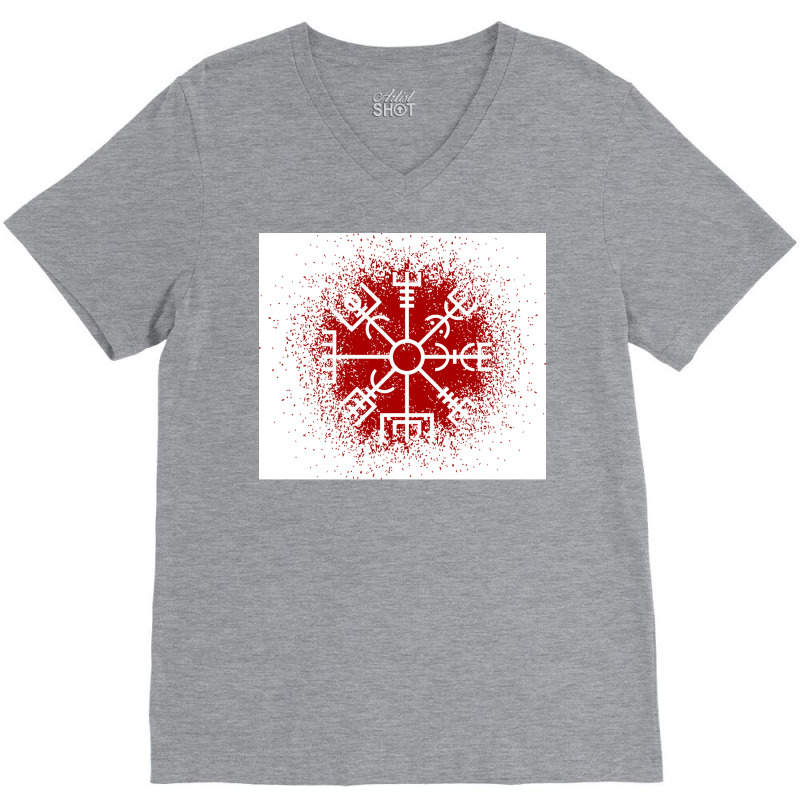 Vegvisir Red Spray  Yellow Blue V-neck Tee | Artistshot