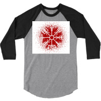 Vegvisir Red Spray  Yellow Blue 3/4 Sleeve Shirt | Artistshot