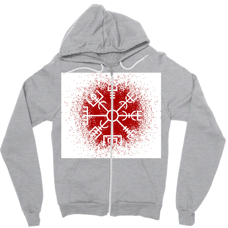 Vegvisir Red Spray  Yellow Blue Zipper Hoodie | Artistshot