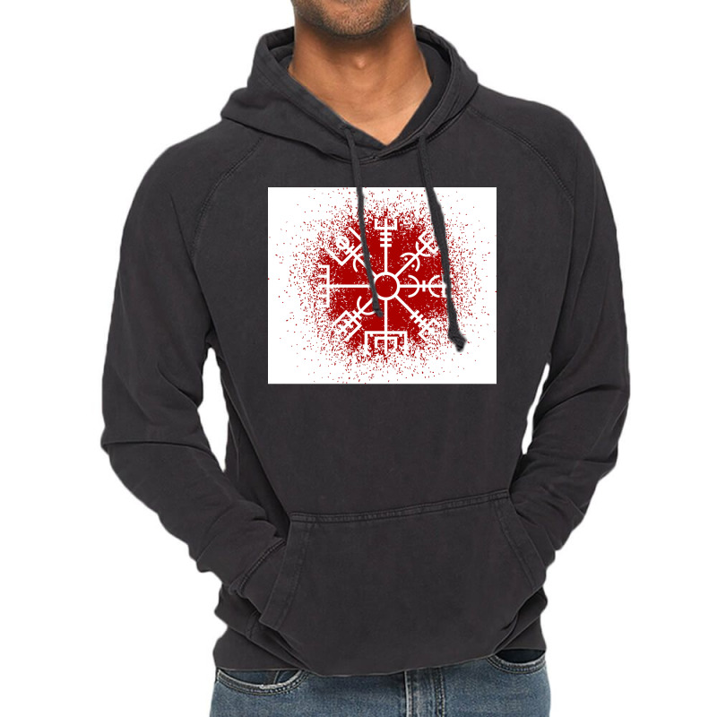 Vegvisir Red Spray  Yellow Blue Vintage Hoodie | Artistshot