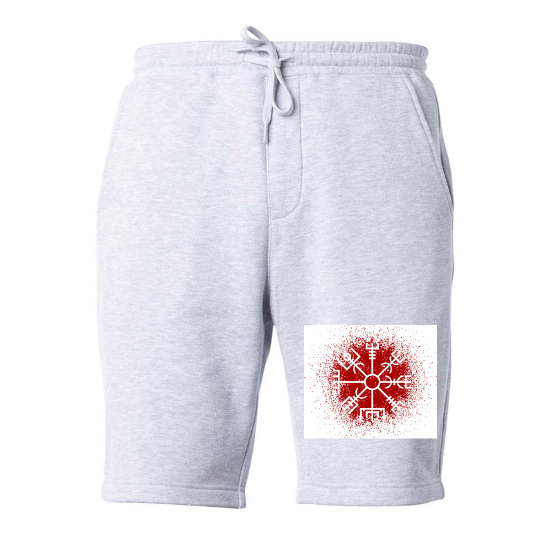 Vegvisir Red Spray  Yellow Blue Fleece Short | Artistshot