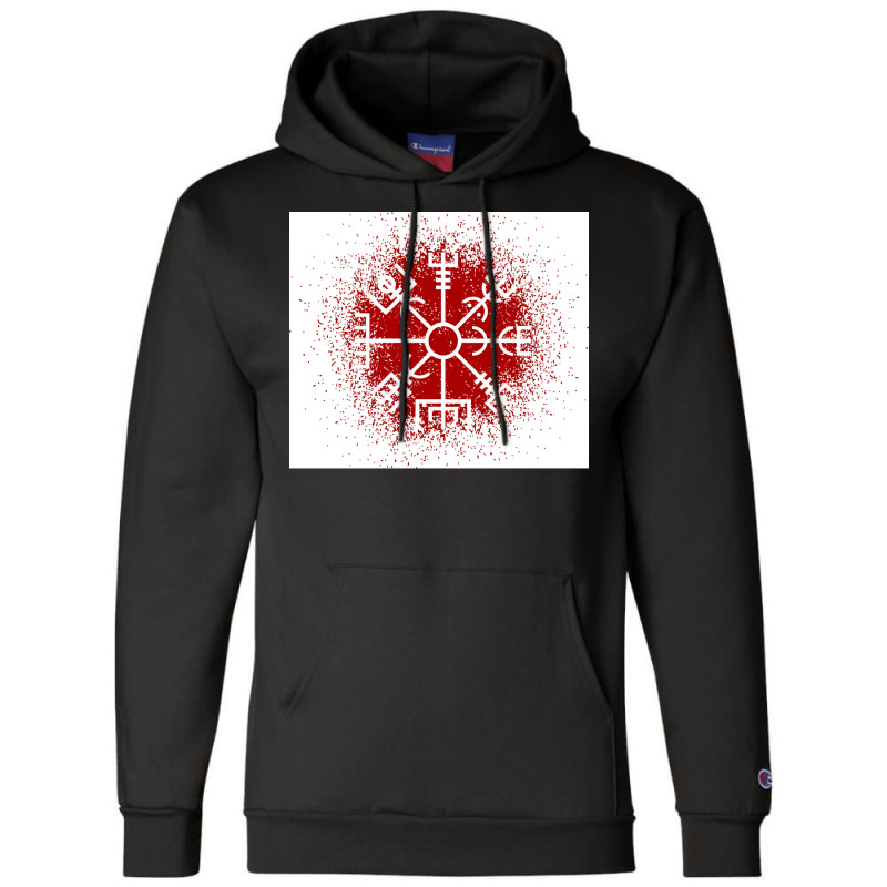 Vegvisir Red Spray  Yellow Blue Champion Hoodie | Artistshot