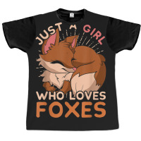 Just A Girl Who Loves Foxes Cute Wild Animal Women Gift Fox Graphic T-shirt | Artistshot