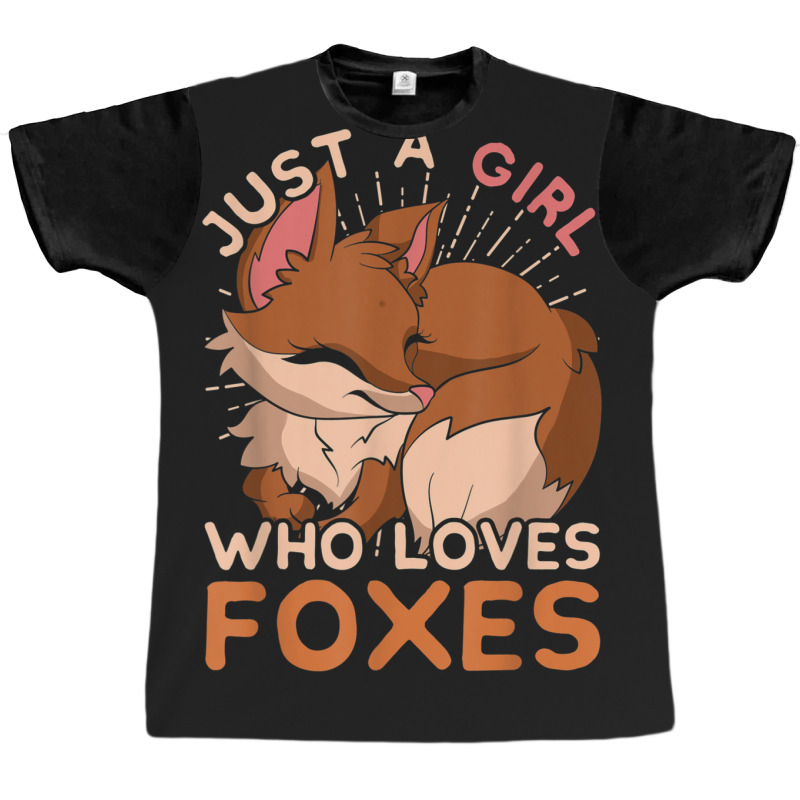 Just A Girl Who Loves Foxes Cute Wild Animal Women Gift Fox Graphic T-shirt by RachelRenePeckham | Artistshot