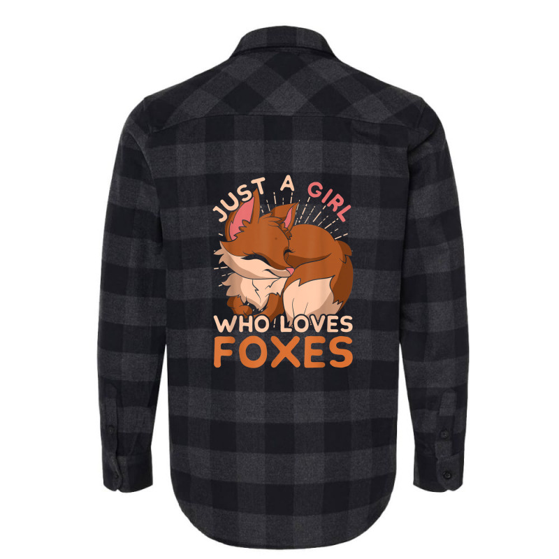 Just A Girl Who Loves Foxes Cute Wild Animal Women Gift Fox Flannel Shirt by RachelRenePeckham | Artistshot